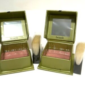 (2) Benefit Dandelion Mini Blush in Soft Pink, with brush